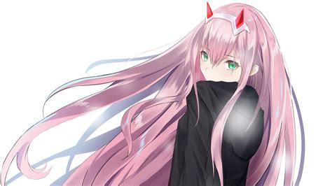 Darling In The Franxx Pink Hair Red Horn Zero Two Wearing