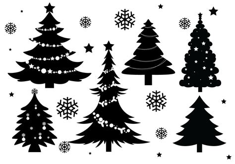 Christmas Tree Silhouette Vectors Christmas Tree Silhouette Silhouette Christmas Ornaments