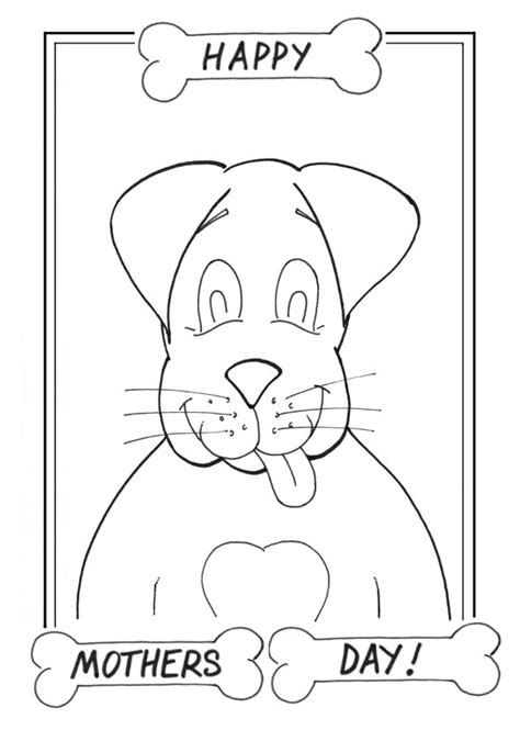 Happy mothers day coloring page for kids. Happy Mothers Day Doggie and Bone Coloring Page Printable ...