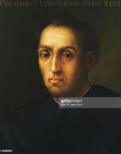 Portrait Of Christopher Columbus Italian Navigator And Explorer