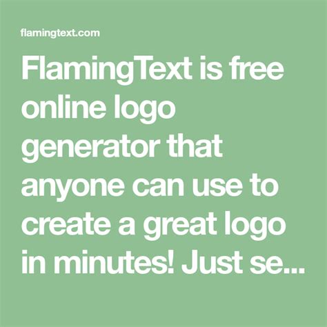 Flamingtext Is Free Online Logo Generator That Anyone Can Use To Create