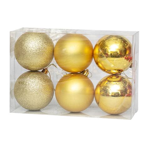 6pcs 10cm Christmas Ball Shatterproof Christmas Tree Balls Ornament Set
