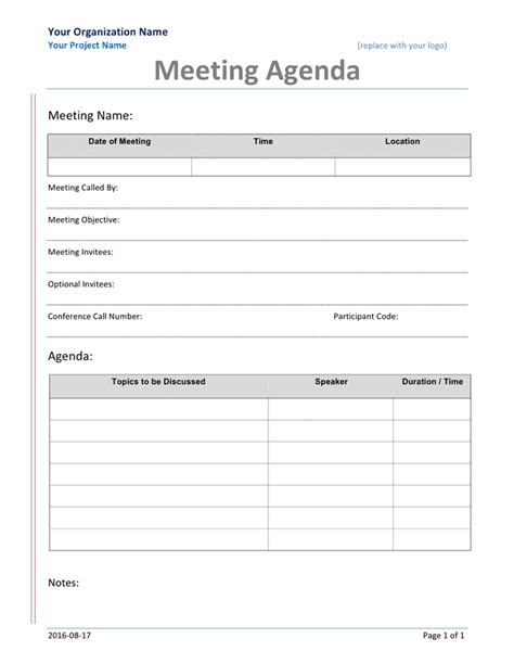 Meeting Agenda Template Download Free Documents For Pdf Word And Excel