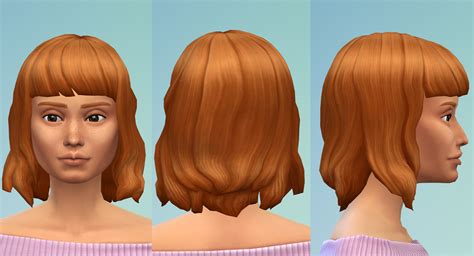 Mod The Sims Curly Bob With Bangs