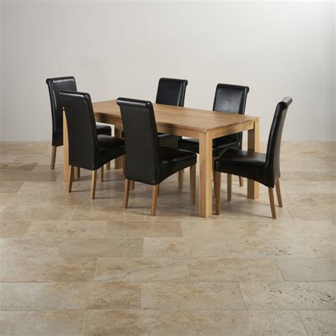 Find the best black dining furniture sets at the lowest price from top brands like ikea, monarch specialties & more. Galway Dining Set in Natural Oak: Dining Table + 6 Leather ...