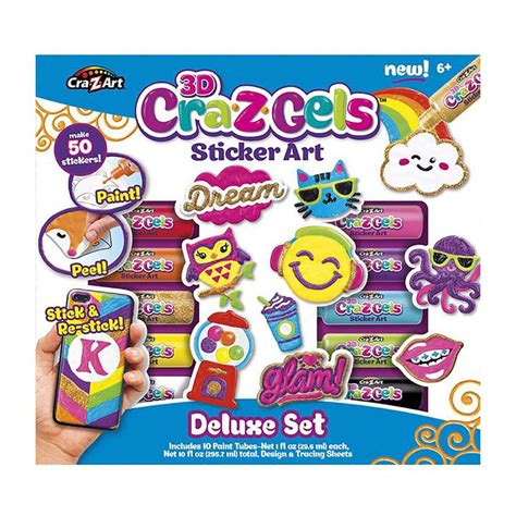 Cra Z Art Cra Z Gels 3d Sticker Art Deluxe Set Shop Kits At H E B