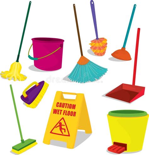 Cleaning Items Stock Vector Illustration Of Cartoon 14849698