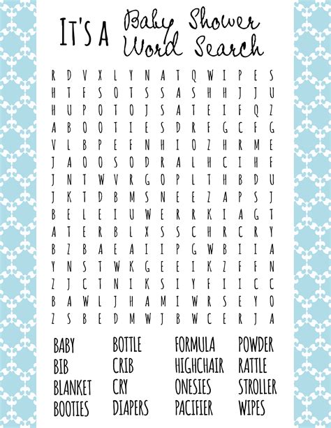 Free Printable Baby Shower Games Ideas