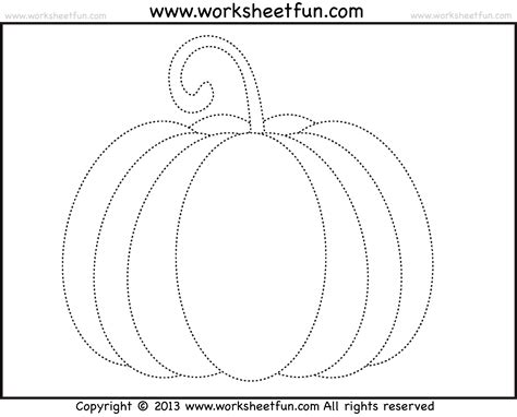 Pumpkin Tracing – 3 Worksheets / FREE Printable Worksheets – Worksheetfun