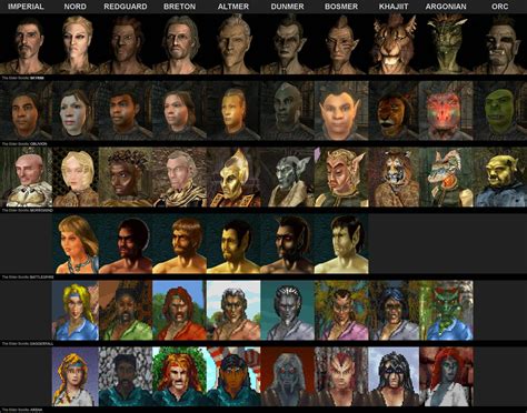 The Evolution of all races in The Elder Scrolls series. : gaming