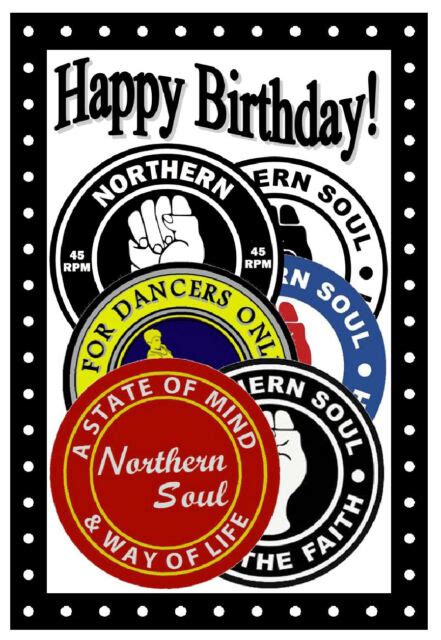 Northern Soul Birthday Card Patches Gloss Finish Brand New Ebay