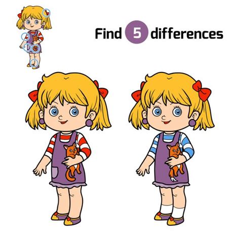 Find Differences Educational Game Children Cartoon Characters Boys