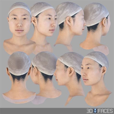 3d Model Aaa Quality Asian Female Head Scan Vr Ar Low Poly Cgtrader