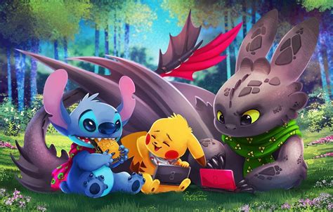 Toothless Stitch And Pikachu Wallpapers Wallpaper Cave