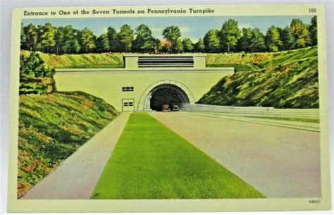 Postcard~pennsylvania~turnpike~entrance To One Of The 7 Tunnels 595