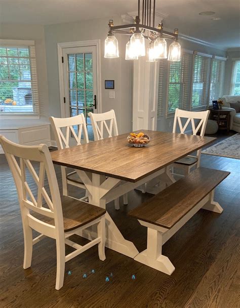Rustic Kitchen Table With Bench Seating Things In The Kitchen