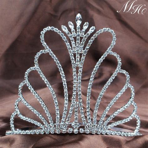 Butterfly Pageant Tiara Crown Clear Crystal Headpieces Pageant Party