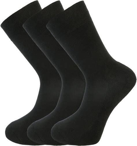 Mens Bamboo Socks Unique Double Sole 3 X Black Pack Luxurious