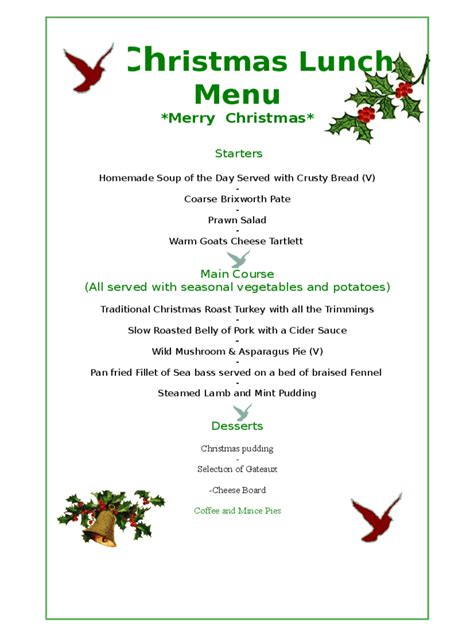 What do brits eat during christmas dinner? Christmas Menu Template - 17 Free Templates in PDF, Word ...