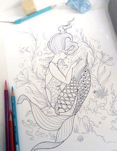 I personally love to spending time shading and detailing coloring sheets adding to my mermaid decor. Mermaid drawing by SoulMakes | To the moon and back ...