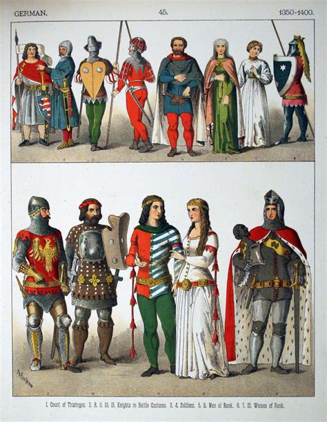 German 1350 1400 Medieval Historical Costume Medieval Fashion