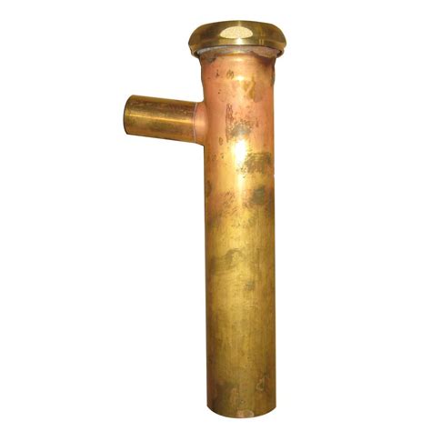 The dishwasher hose is fitted onto the ribbed branch fitting and secured with a hose clamp. KEENEY 1-1/2 in. x 8 in. Brass Branch Tailpiece, 22-Gauge ...