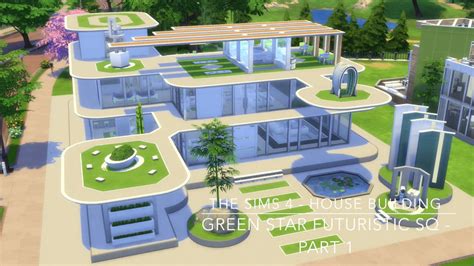 The Sims 4 House Building Green Star Futuristic Sq Part 1 Youtube