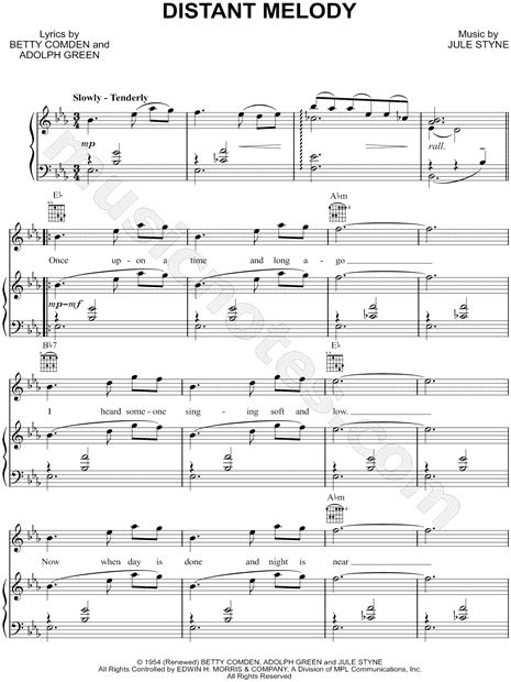 Distant Melody From Peter Pan 1954 Sheet Music In Eb Major