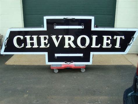 Porcelain Enamel Double Sided Neon Chevrolet Sign Chevrolet Chevy