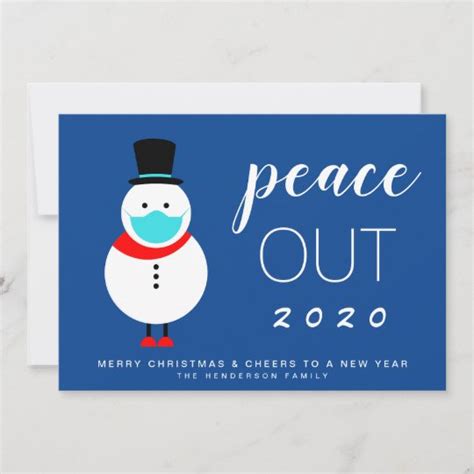 Fully customizable designs, starting at $1.29. Snowman Mask Peace Out 2020 Funny Christmas Holiday Card | Zazzle.co.uk
