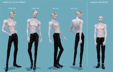 20181123——————— Dark Elf M Preset E1 Sims 4 Sims Sims 4 Body Mods