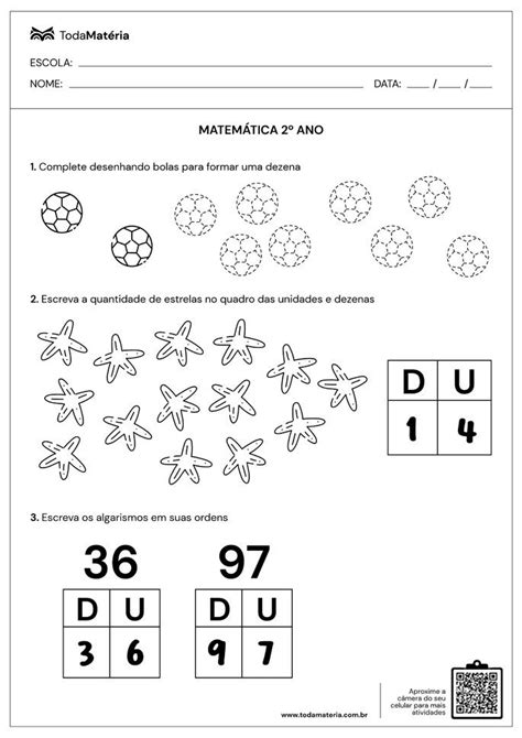 Folhas De Atividades De Matemática Para O 2º Ano Do Ef Com Gabarito