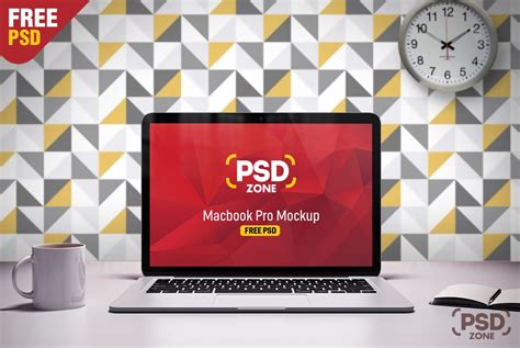 Macbook Pro On Desk Mockup Free Psd Mockup Free Psd Free Mockup