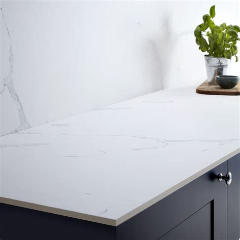 Howdens White Marble Effect Compact Laminate Worktop Laminate Worktop