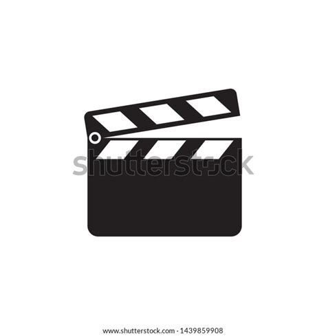 Clapper Icon Flat Vector Illustration Stock Vector Royalty Free