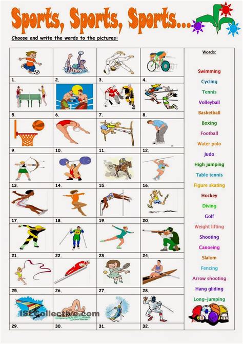 Learning names of sports for kids in english. Sports