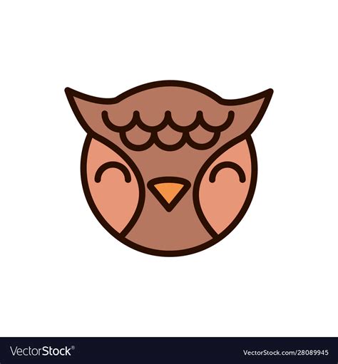 Cute Face Owl Animal Cartoon Icon Royalty Free Vector Image