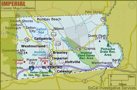 Imperial County Map With Cities