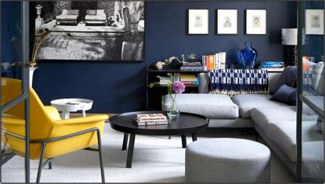 Navy Blue And Yellow Living Room Ideas Living Room Home Decorating