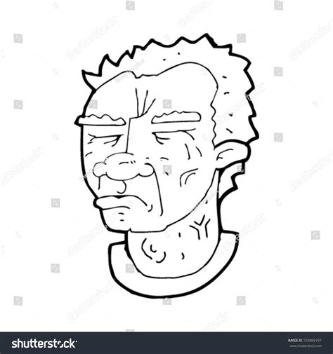 Cartoon Tough Guy Face Stock Vector Illustration 103869797 Shutterstock