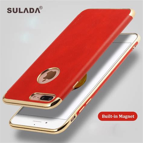 Sulada Leather Magnetic Case For Iphone 8 Case Iphone 7 Plus Luxury