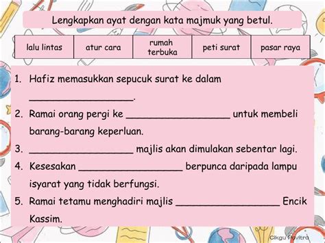 Budi mendapatkan rangking 1 di kelasnya dengan belajar rajin. Kata Majmuk online pdf exercise for Grade 3