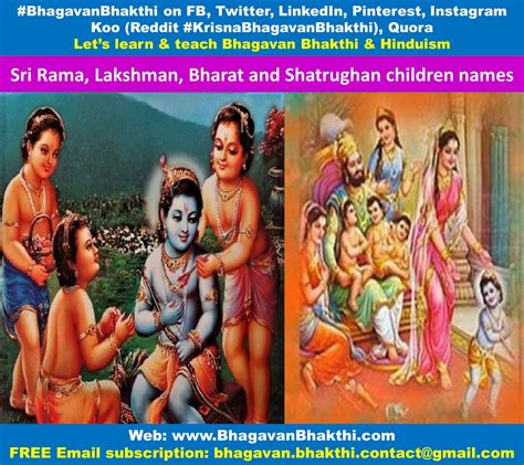 Sri Rama Lakshman Bharat And Shatrughan Children Names Bhagavan