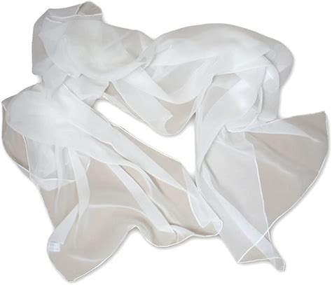 Thai Silks Chiffon Scarf 22 X 90 8mm White At Amazon Womens Clothing Store Fashion Scarves