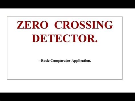 This applies both 110v ac and 230v ac and other popular voltages. Zero Crossing Detector by IIT . - YouTube