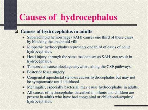 Hydrocephalus Causes