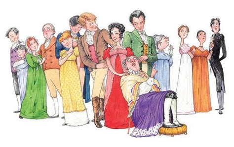Jane Austen Illustration Print The Cast Of Emma Etsy Jane Austen