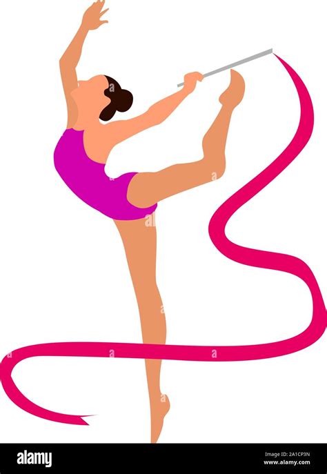 rhythmic gymnastics illustration vector on white background stock vector image and art alamy