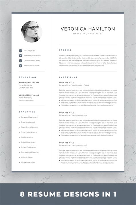 Cv on 1 page or 2 pages. Professional Resume Template | 1 and 2 Page Resume ...
