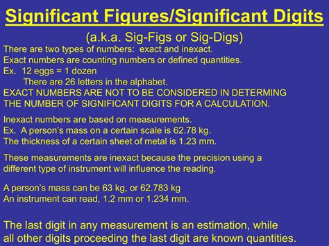 Significant Figures/Significant Digits